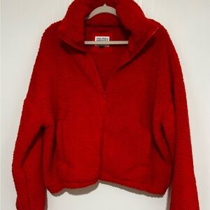 American Eagle Outfitters Vibrant Red Sherpa Jacket